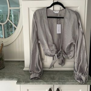 Mint green Lovers + Friends blouse.